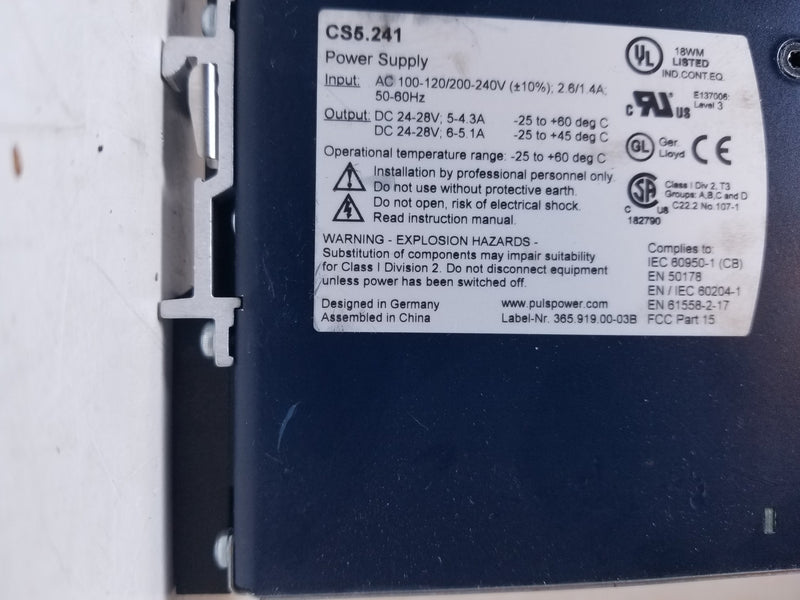 PULS CS5.241 Dimension DIN Rail Power Supply