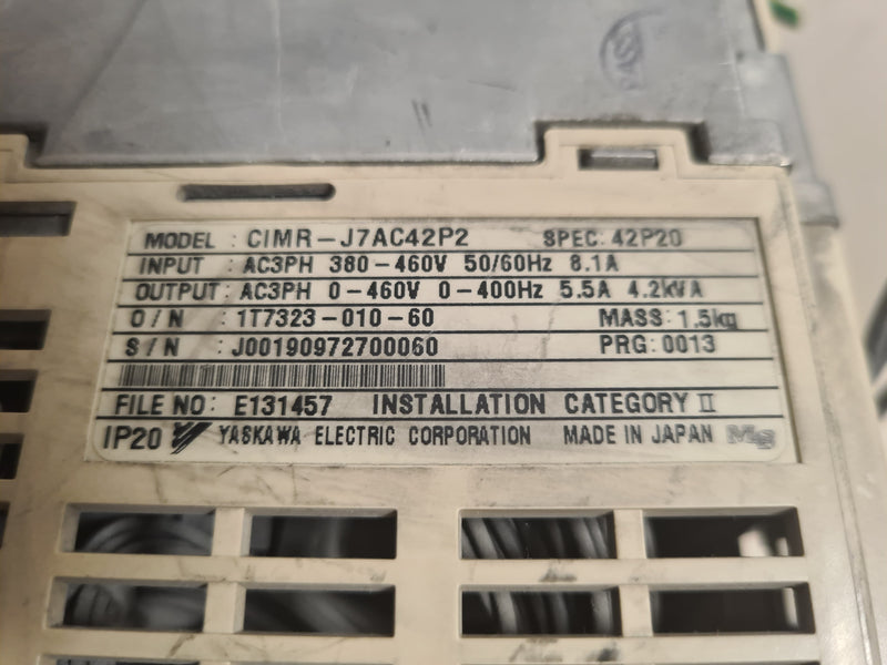 Yaskawa Electric CIMR-J7AC42P2 Drive and Schaffner FS5857-10-07 Line Filter