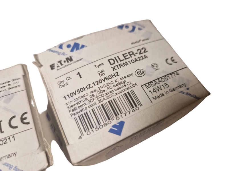 1x EATON DILER-22 Mini Contactor Relay 230V50/ 60Hz