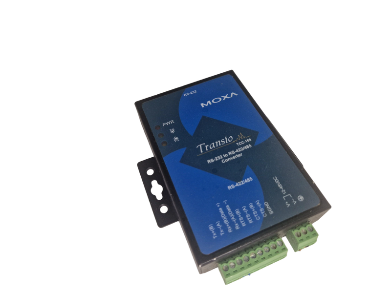 MOXA TCC-100 V2.2 RS232 to RS422/485 DIN-Rail mountable serial converter