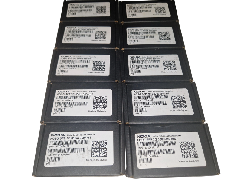 lot of 10 Nokia 472063a.101 FOSG SFP 3G 300m 850nm compatible Fronthaul Module