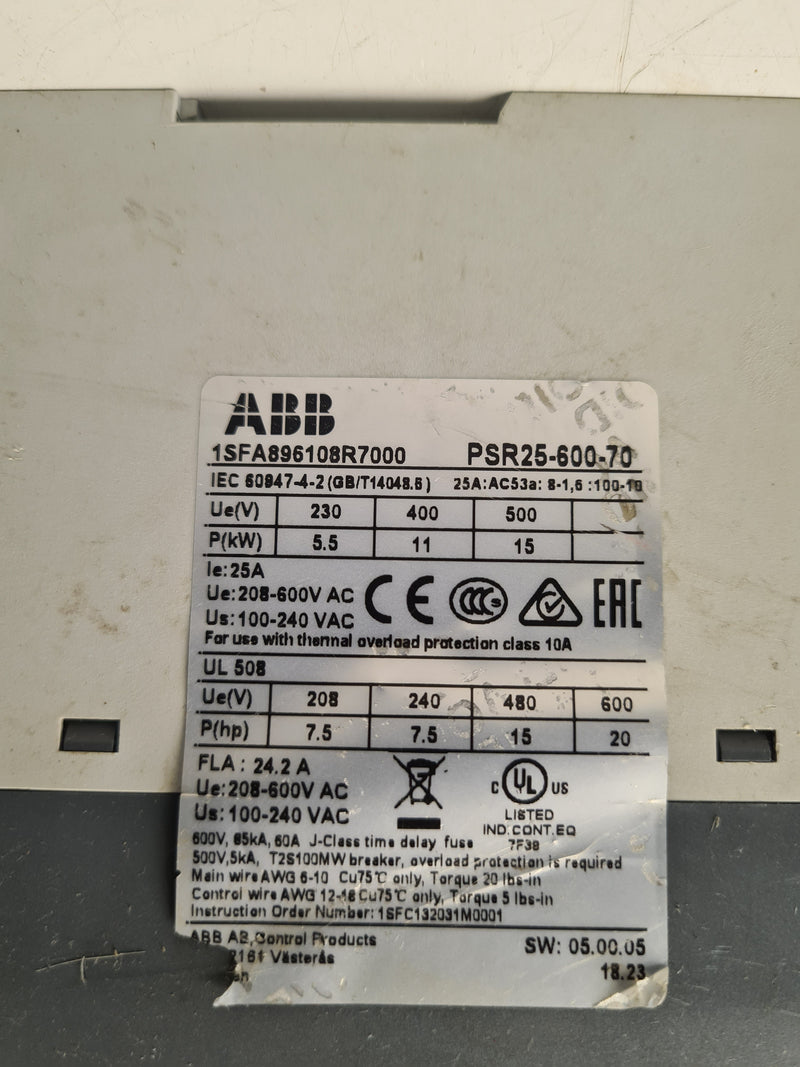 ABB PSR25-600-70 Compact Soft Starter