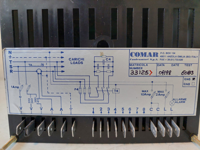 COMAR QN6 Condensatori REACTIVE POWER REGULATOR