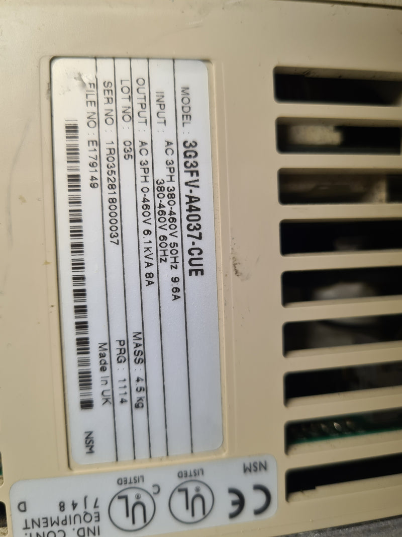 Omron Sysdrive 3G3FV-A4037-CUE Inverter Drive 3.7kW 400V