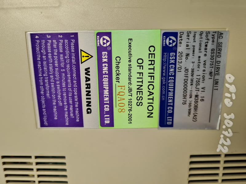 GSK GS3000 GS3075T-NP1 AC Servo Motor Drive unit
