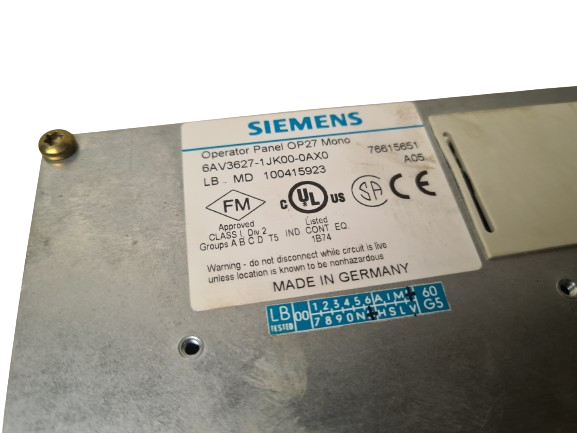 Siemens Simatic OP27 mono Operator Panel 6AV3627-1JK00-0AX0 HMI