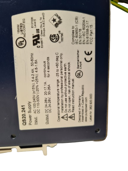 Puls QS20.241 DIN rail power supplies for 1-phase system 24 V 20 A