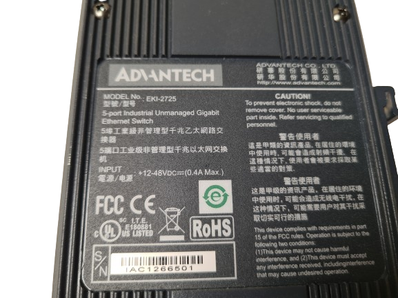 Advantech EKI-2725 Industrial Unmanaged Gigabit Ethernet Switch
