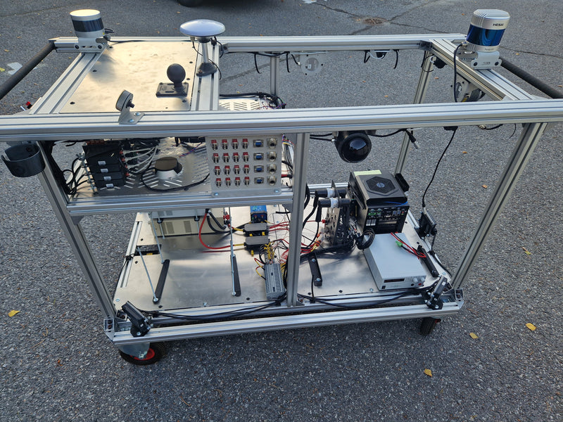 Extreme Autonomy Advanced Testing cart 6x LiDARs, 5x Radars, 4x Axis Cameras CANBus - Autonomous driving testing - ASK FOR A QUOTE