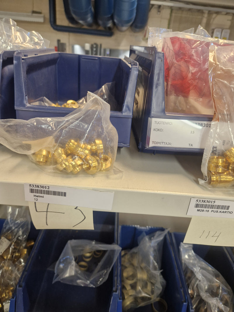 Brass Fittings Lot 14,000+ pcs | Messinkiosat Iso Erä | Jakotec | TA Hydronics (IMI) | Onnline, Merikarvian LVI-Tuote (MLVI) | Oras