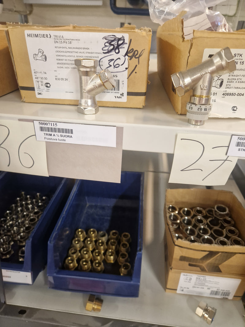Brass Fittings Lot 14,000+ pcs | Messinkiosat Iso Erä | Jakotec | TA Hydronics (IMI) | Onnline, Merikarvian LVI-Tuote (MLVI) | Oras