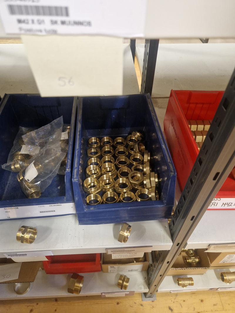 Brass Fittings Lot 14,000+ pcs | Messinkiosat Iso Erä | Jakotec | TA Hydronics (IMI) | Onnline, Merikarvian LVI-Tuote (MLVI) | Oras