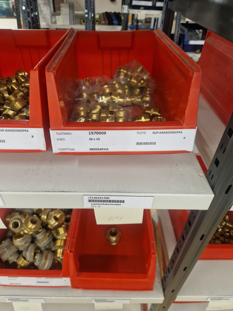 Brass Fittings Lot 14,000+ pcs | Messinkiosat Iso Erä | Jakotec | TA Hydronics (IMI) | Onnline, Merikarvian LVI-Tuote (MLVI) | Oras