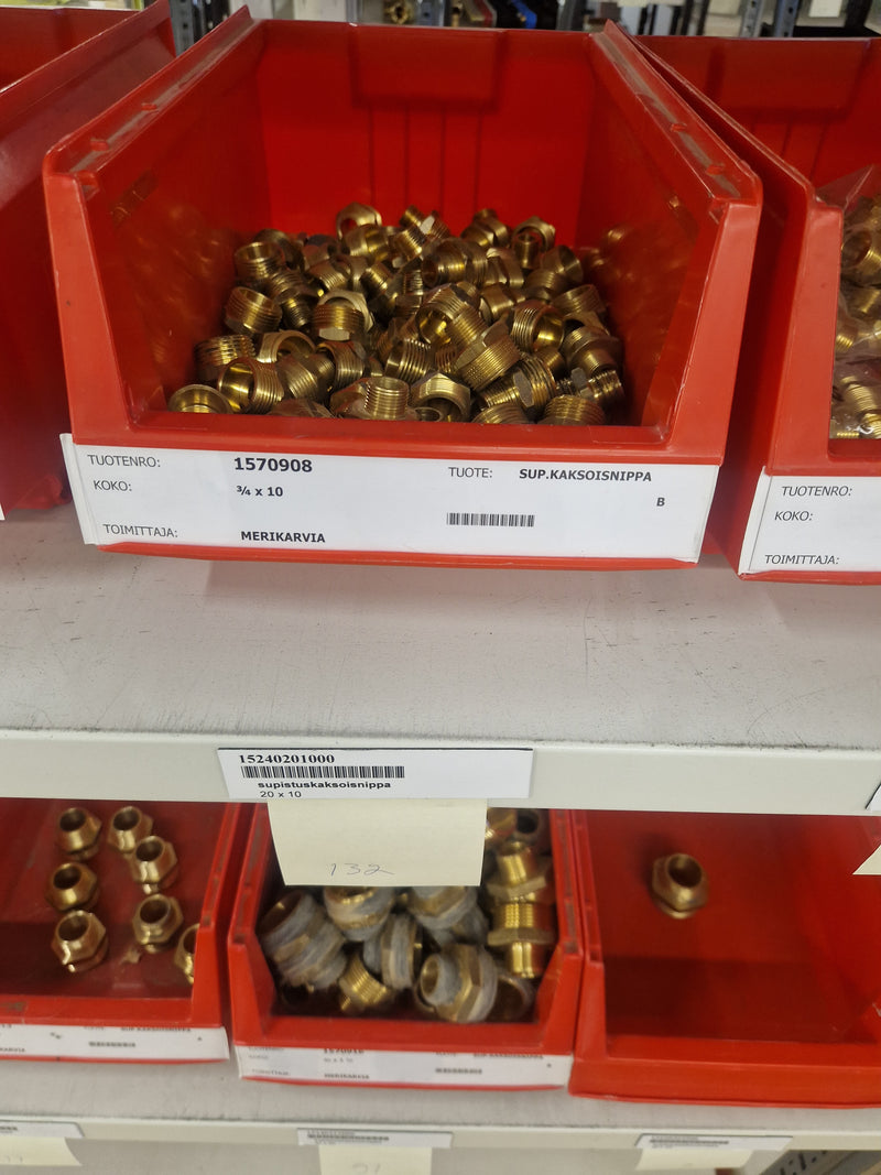 Brass Fittings Lot 14,000+ pcs | Messinkiosat Iso Erä | Jakotec | TA Hydronics (IMI) | Onnline, Merikarvian LVI-Tuote (MLVI) | Oras