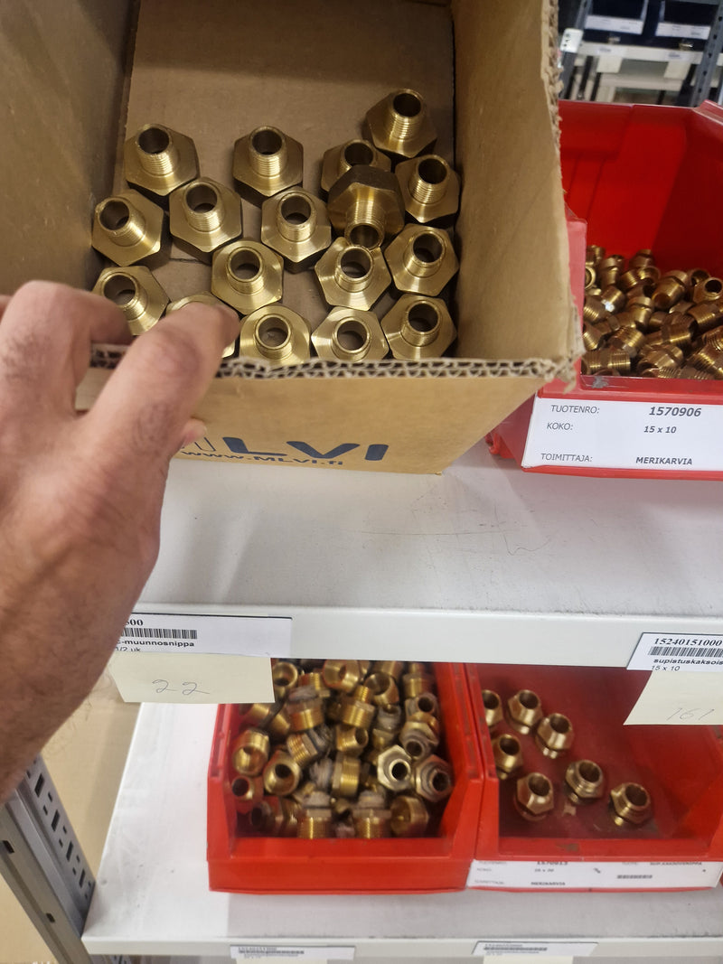 Brass Fittings Lot 14,000+ pcs | Messinkiosat Iso Erä | Jakotec | TA Hydronics (IMI) | Onnline, Merikarvian LVI-Tuote (MLVI) | Oras