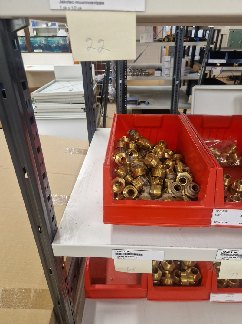 Brass Fittings Lot 14,000+ pcs | Messinkiosat Iso Erä | Jakotec | TA Hydronics (IMI) | Onnline, Merikarvian LVI-Tuote (MLVI) | Oras