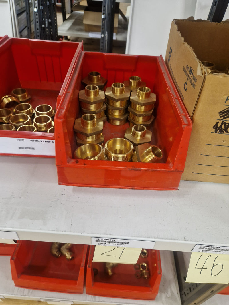 Brass Fittings Lot 14,000+ pcs | Messinkiosat Iso Erä | Jakotec | TA Hydronics (IMI) | Onnline, Merikarvian LVI-Tuote (MLVI) | Oras