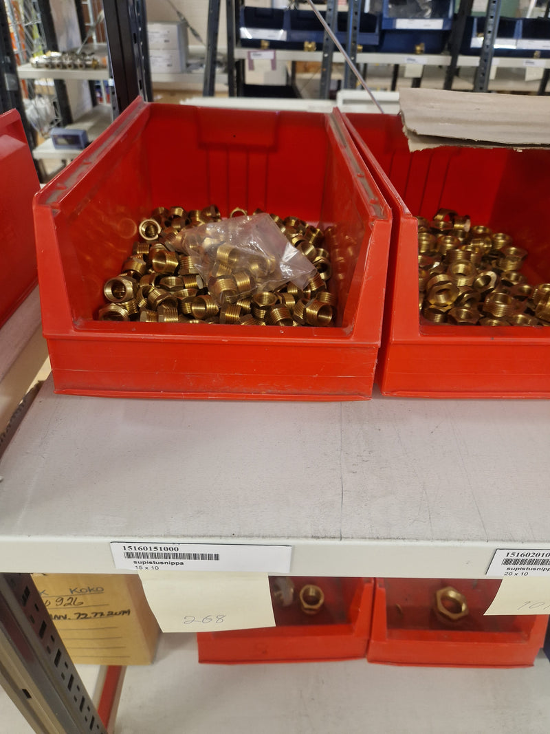 Brass Fittings Lot 14,000+ pcs | Messinkiosat Iso Erä | Jakotec | TA Hydronics (IMI) | Onnline, Merikarvian LVI-Tuote (MLVI) | Oras