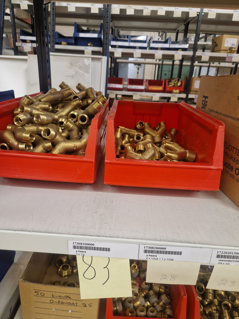 Brass Fittings Lot 14,000+ pcs | Messinkiosat Iso Erä | Jakotec | TA Hydronics (IMI) | Onnline, Merikarvian LVI-Tuote (MLVI) | Oras