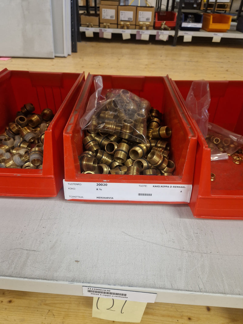 Brass Fittings Lot 14,000+ pcs | Messinkiosat Iso Erä | Jakotec | TA Hydronics (IMI) | Onnline, Merikarvian LVI-Tuote (MLVI) | Oras
