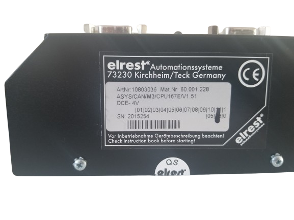 Elrest 73230 Automationssysteme 10803036 ASYS/CAN/M3/CPU167E/V1.51