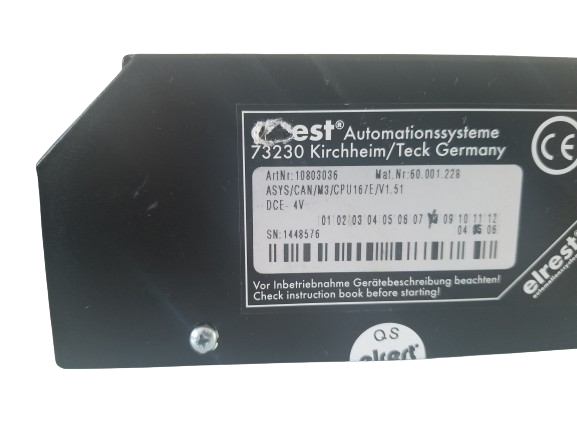Elrest 73230 Automationssysteme 10803036 ASYS/CAN/M3/CPU167E/V1.51