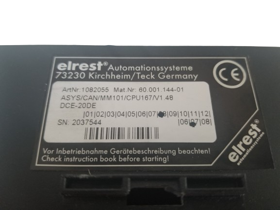 Elrest 73230 Automationssysteme 1082055 ASYS/CAN/MM101/CPU167/V1.48