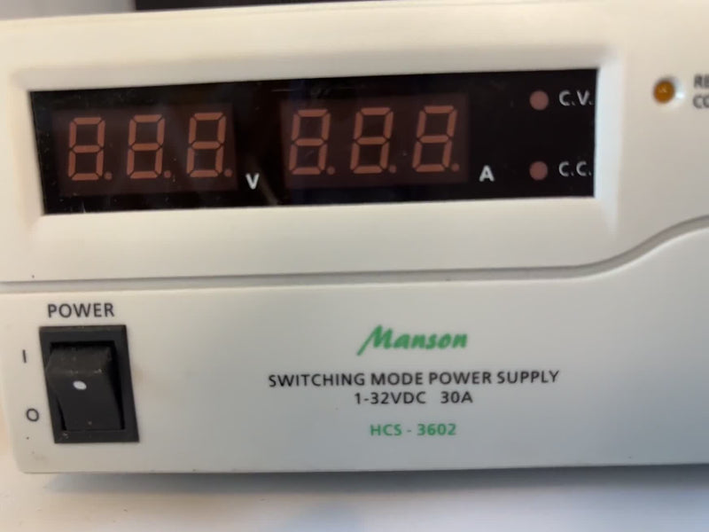 HCS-3602 R3.3 Switching Mode DC Power Supply 1-32V 30A S/N UG412111418 Used