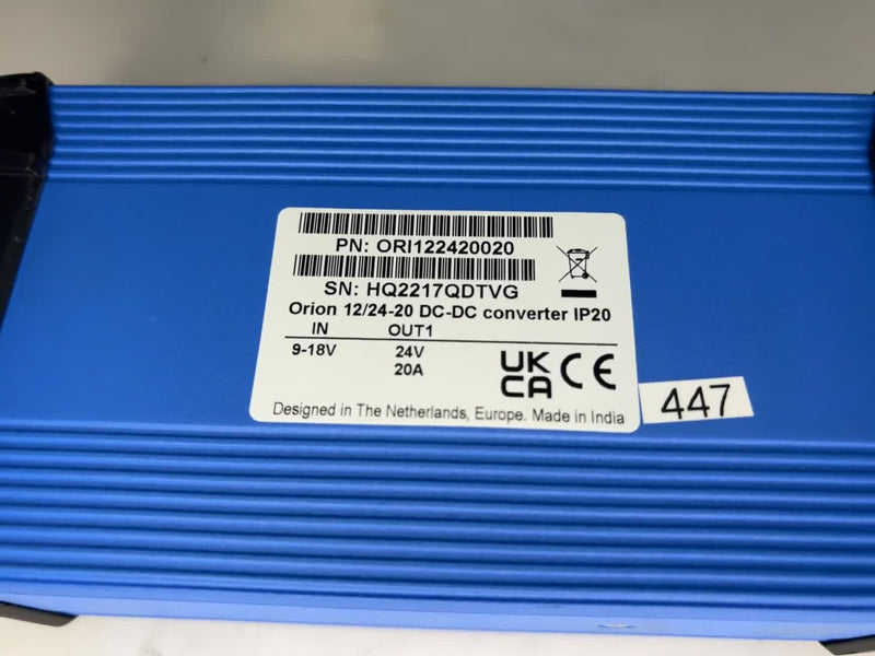 Victron Orion 12/24-20 DC-DC Converter 480W IP20 P/N ORI122420020 SN HQ2217QDTVG
