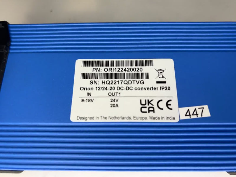 Victron Orion 12/24-20 DC-DC Converter 480W IP20 P/N ORI122420020 SN HQ2217QDTVG