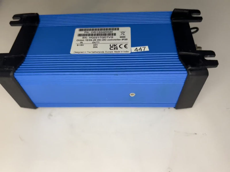 Victron Orion 12/24-20 DC-DC Converter 480W IP20 P/N ORI122420020 SN HQ2217QDTVG