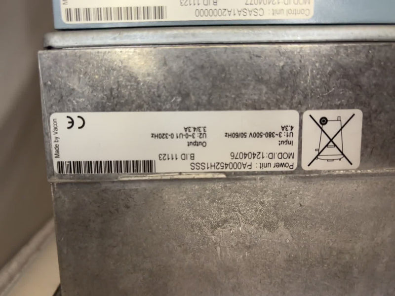 Vacon NXS VFD NXS00045A2H1SSS 380-500V 4.3A S/N 12404075 IP21 Used — Unit 1