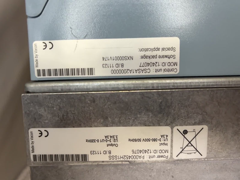 Vacon NXS VFD NXS00045A2H1SSS 380-500V 4.3A S/N 12404075 IP21 Used — Unit 1