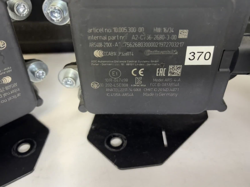 Continental ARS4 ADAS Radar Sensor Lot of 5 Units #367 368 370 371 Used Bundle