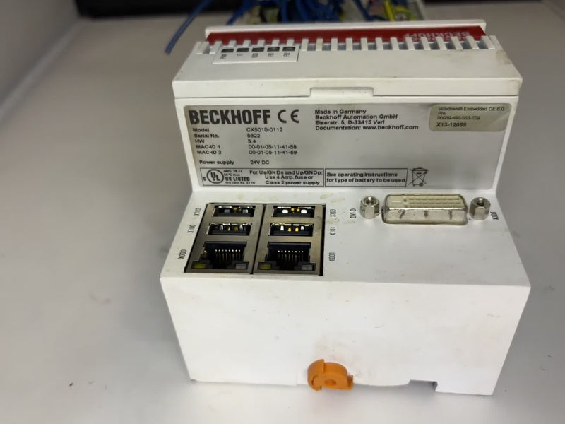 Beckhoff CX5010-0112 Embedded PC HW 3.4 S/N 5622 Windows CE 6.0 24VDC Used