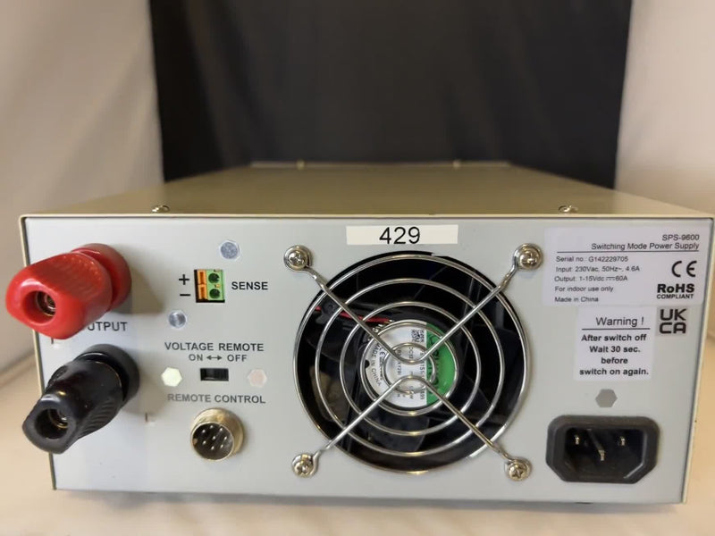 SPS-9600 Switching Mode DC Regulated Power Supply 1-15V 60A 230VAC Input