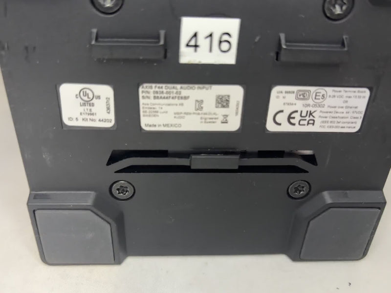 Axis F44 Dual Audio Input P/N 0936-001-02 PoE Network S/N B8A44F4FE6BF