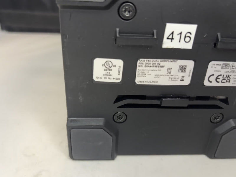 Axis F44 Dual Audio Input P/N 0936-001-02 PoE Network S/N B8A44F4FE6BF