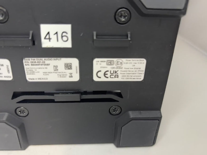 Axis F44 Dual Audio Input P/N 0936-001-02 PoE Network S/N B8A44F4FE6BF