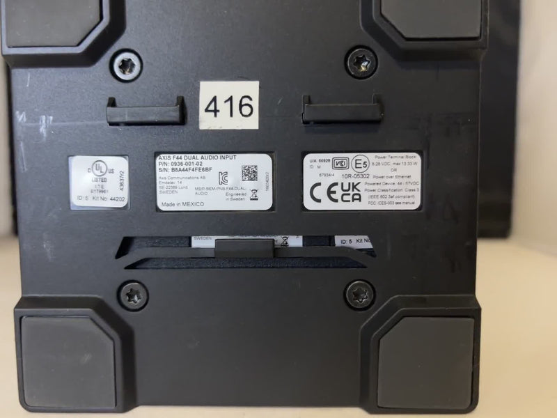 Axis F44 Dual Audio Input P/N 0936-001-02 PoE Network S/N B8A44F4FE6BF