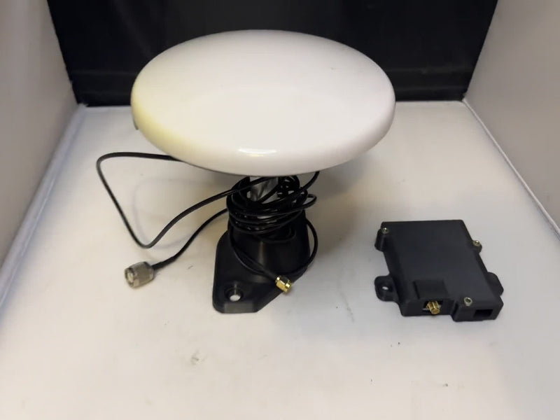 GPS GNSS Puck Antenna White Dome with Pole Mount SMA Connector Used