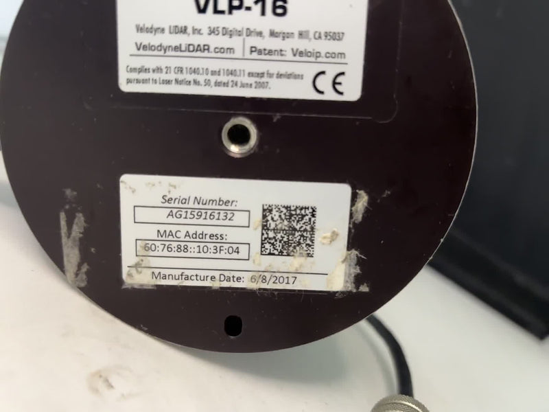 Velodyne VLP-16 LiDAR Sensor 3D 360° 16-Channel 100m | S/N AG15916132