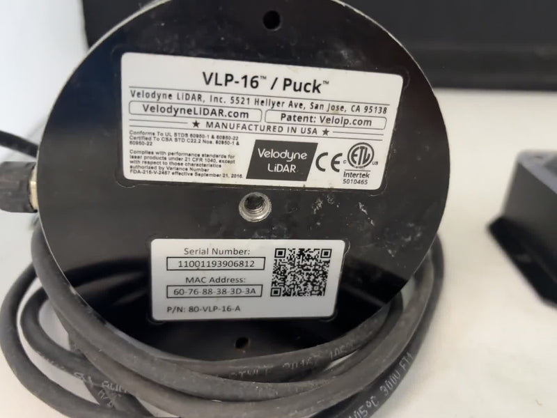 Velodyne VLP-16 Puck LiDAR Sensor 3D 360° 16-Ch | P/N 80-VLP-16-A | S/N 11001193906812