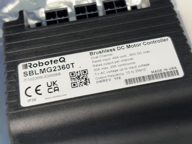 RoboteQ SBLMG2360T Dual-Ch Brushless DC Motor Controller 60V 30A HWREV102
