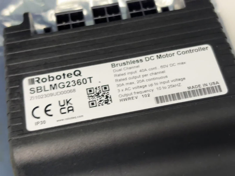 RoboteQ SBLMG2360T Dual-Ch Brushless DC Motor Controller 60V 30A HWREV102