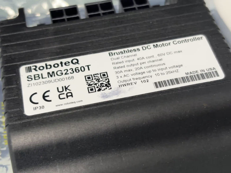 RoboteQ SBLMG2360T Dual-Ch Brushless DC Motor Controller 60V 30A HWREV102