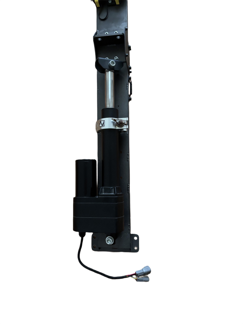 Heavy-Duty Linear Actuator Assembly with Mounting Bracket and Electrical Connectors