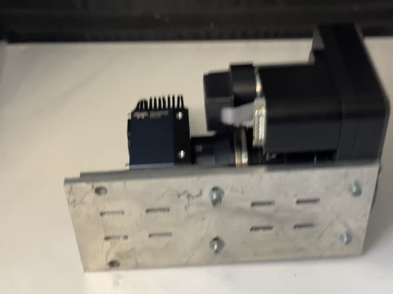 Teledyne DALSA Industrial Camera Assembly with Stepper Motor Lens Rail Plate