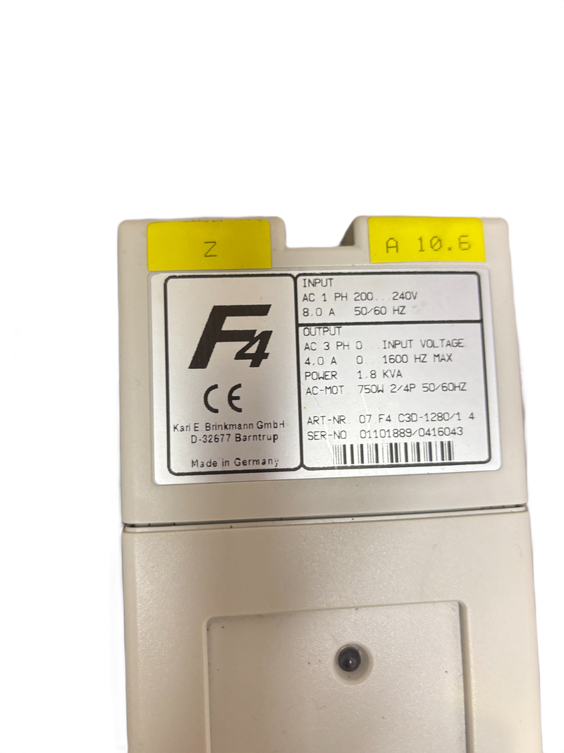 1x KEB Combivert F4 07.F4.C3D-1280/1.4 VFD Drive 0.75kW 200-240V 1-Phase Inverter