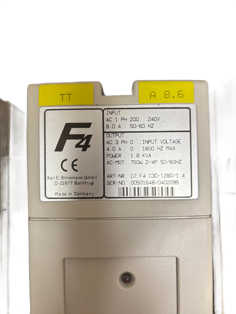 1x KEB COMBIVERT F4 Frequency Inverter 07.F4.C3D-1280/1.4 750W 1.8kVA 1-Phase